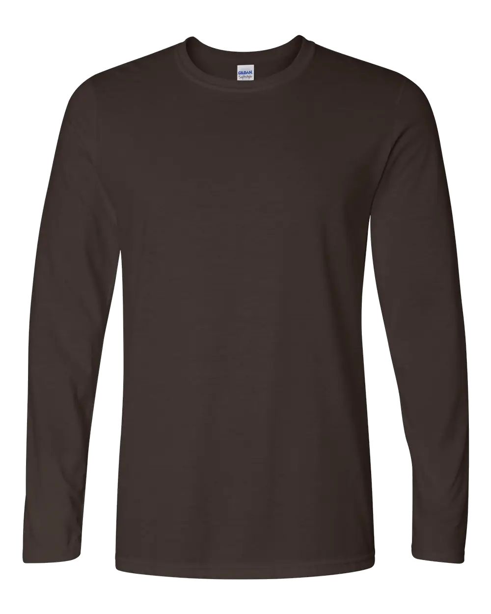 Fall Long Sleeve T-Shirt in dark chocolate, front view.