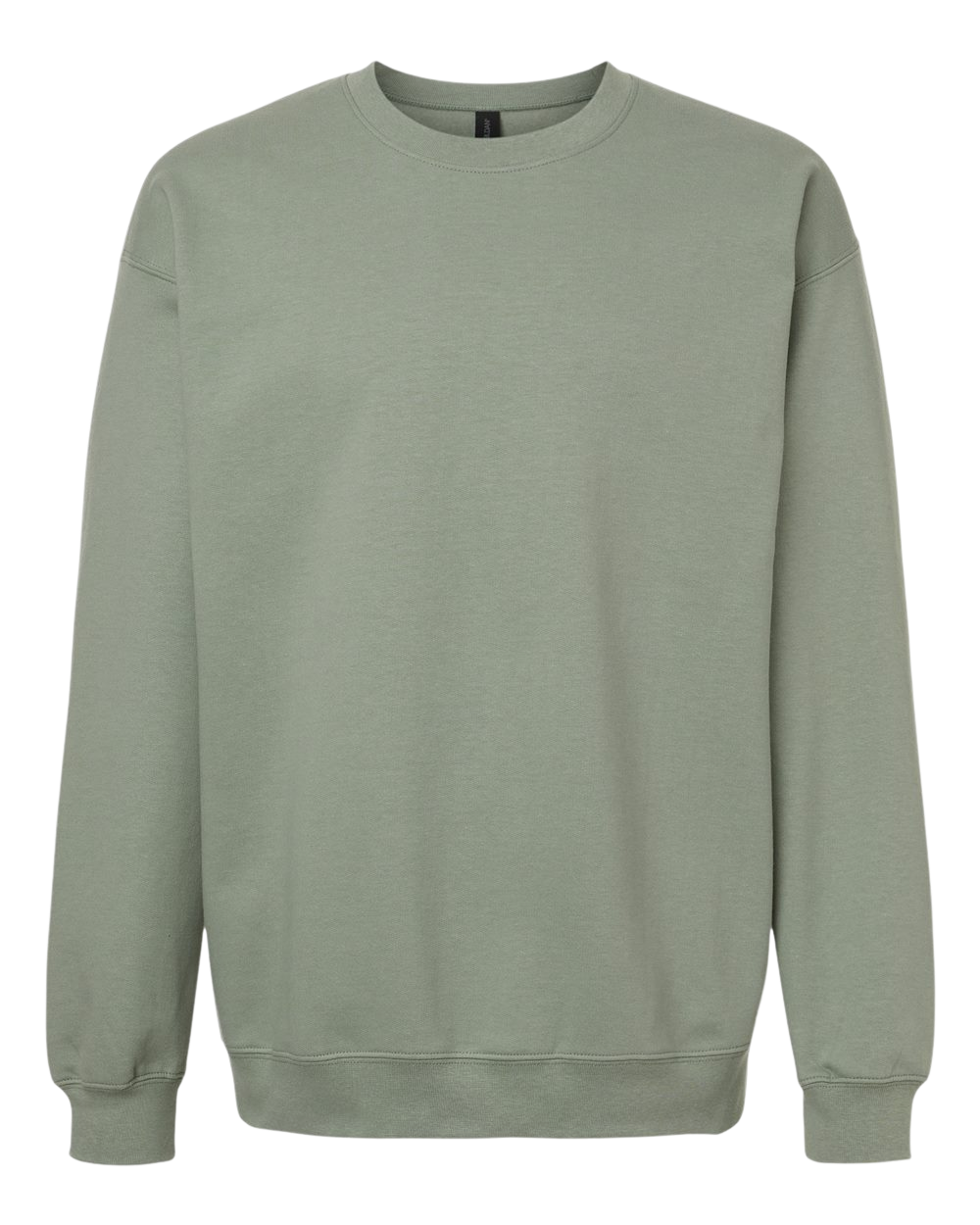Adult Sweatshirt in sage, front view.