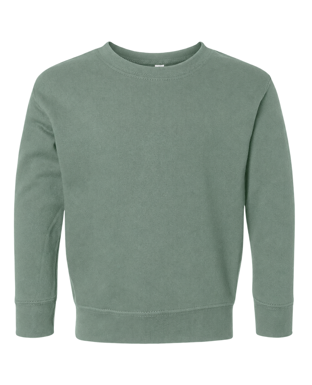 Toddler Sweatshirt in basil, front view.