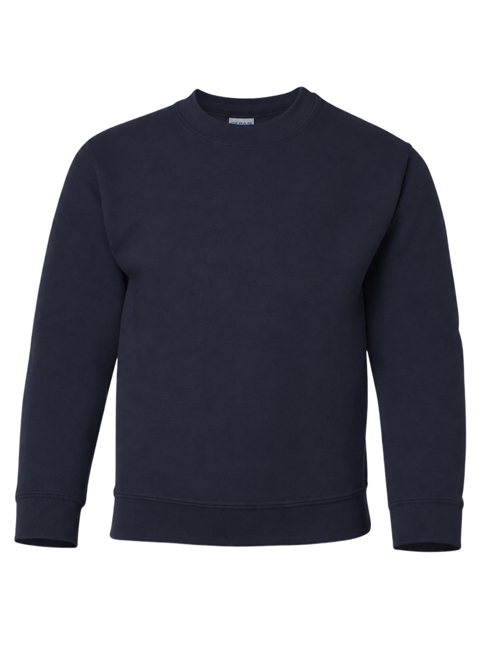 Youth Sweatshirt in navy, front view.